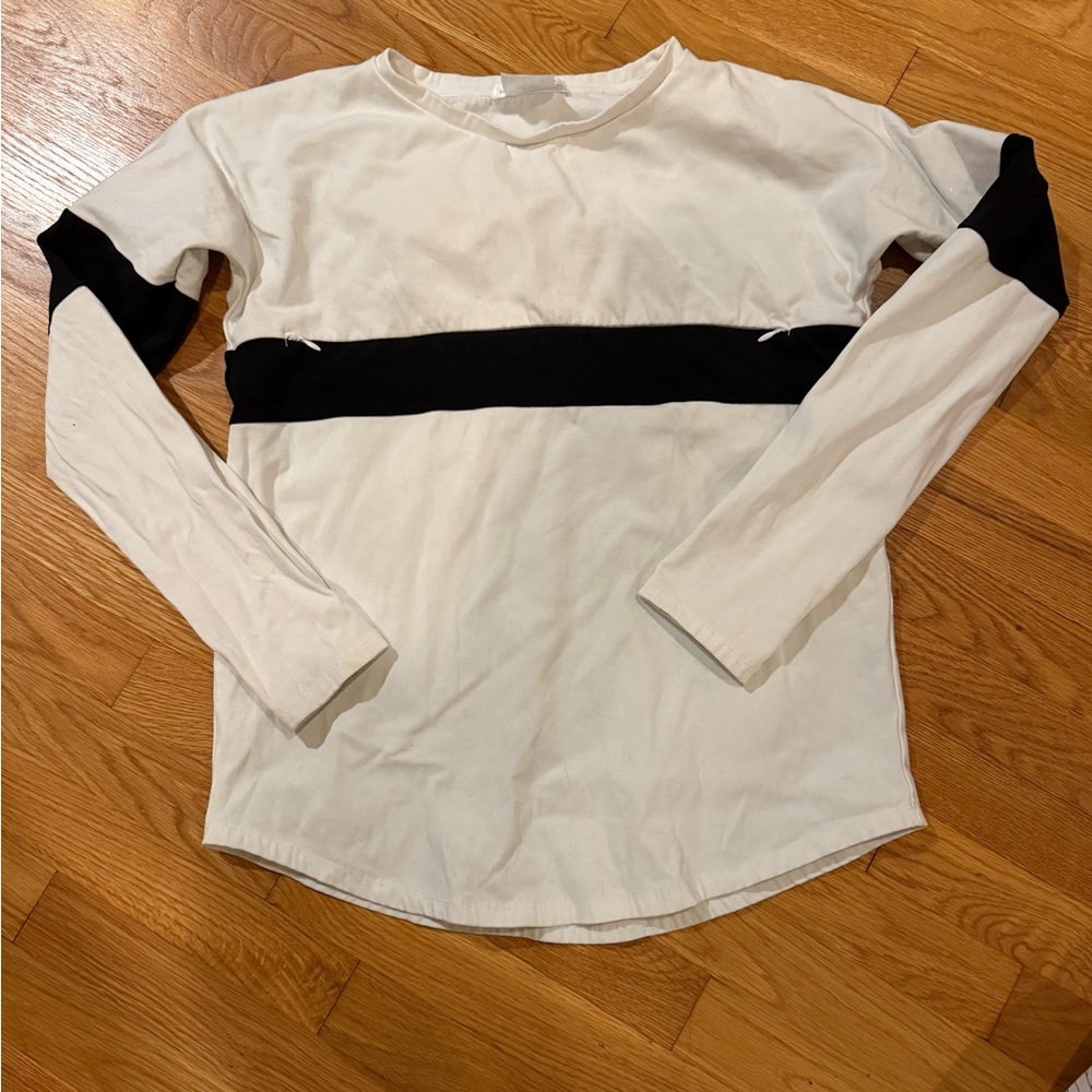 Women's White and Black Nursing Sweatshirt